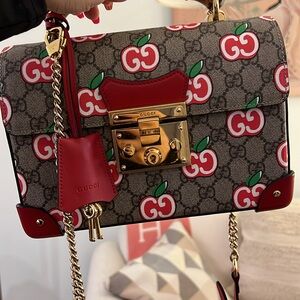 Gucci Red Apple Print Women's Bag